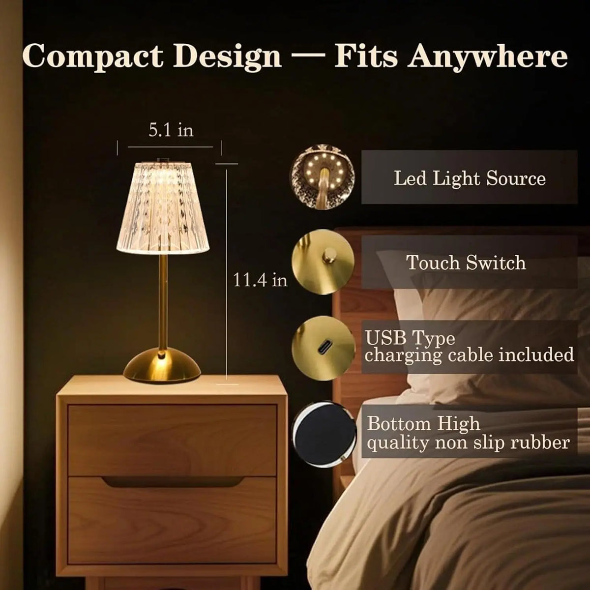La Belle Cordless Table Lamp