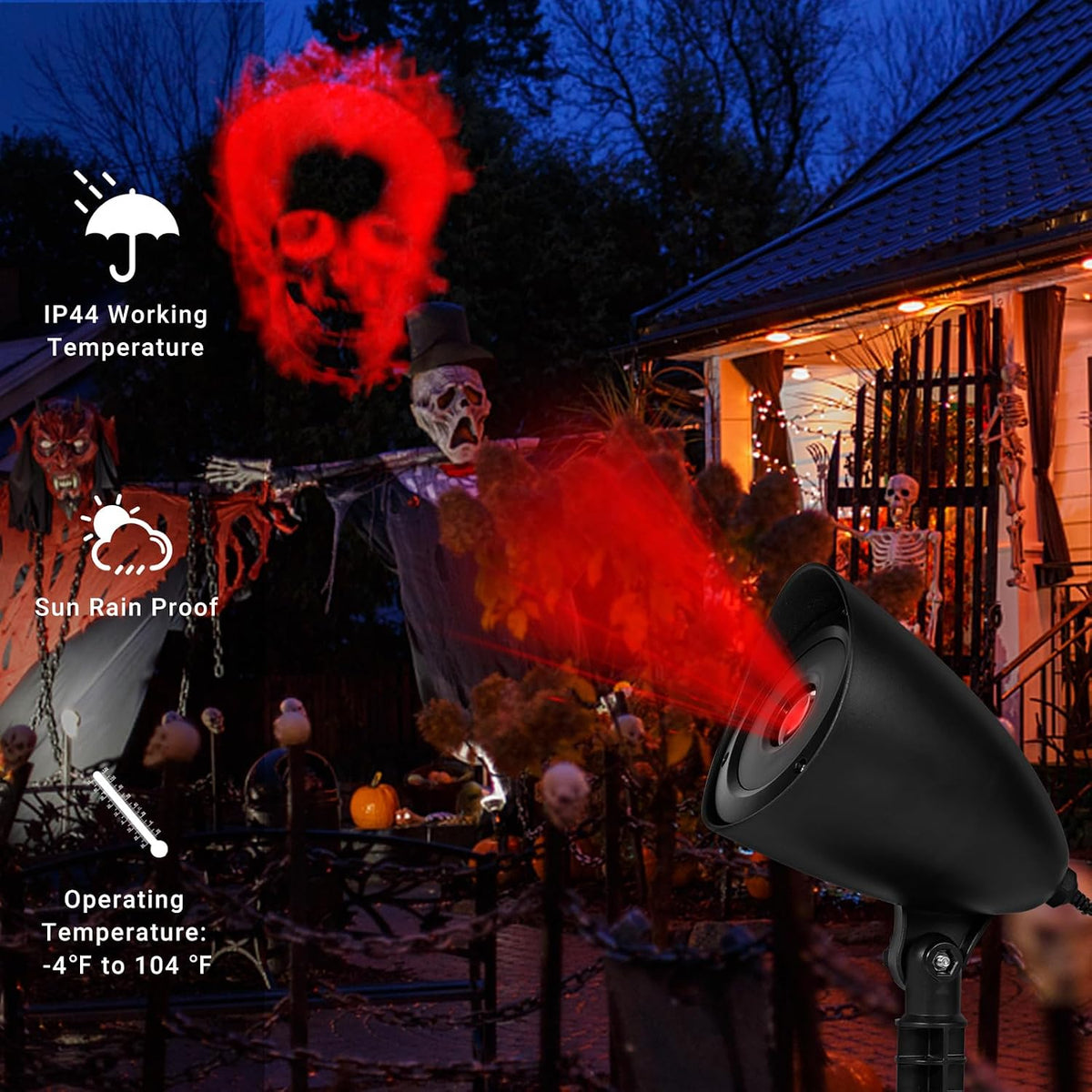 Red Skull Halloween Projector LED Light