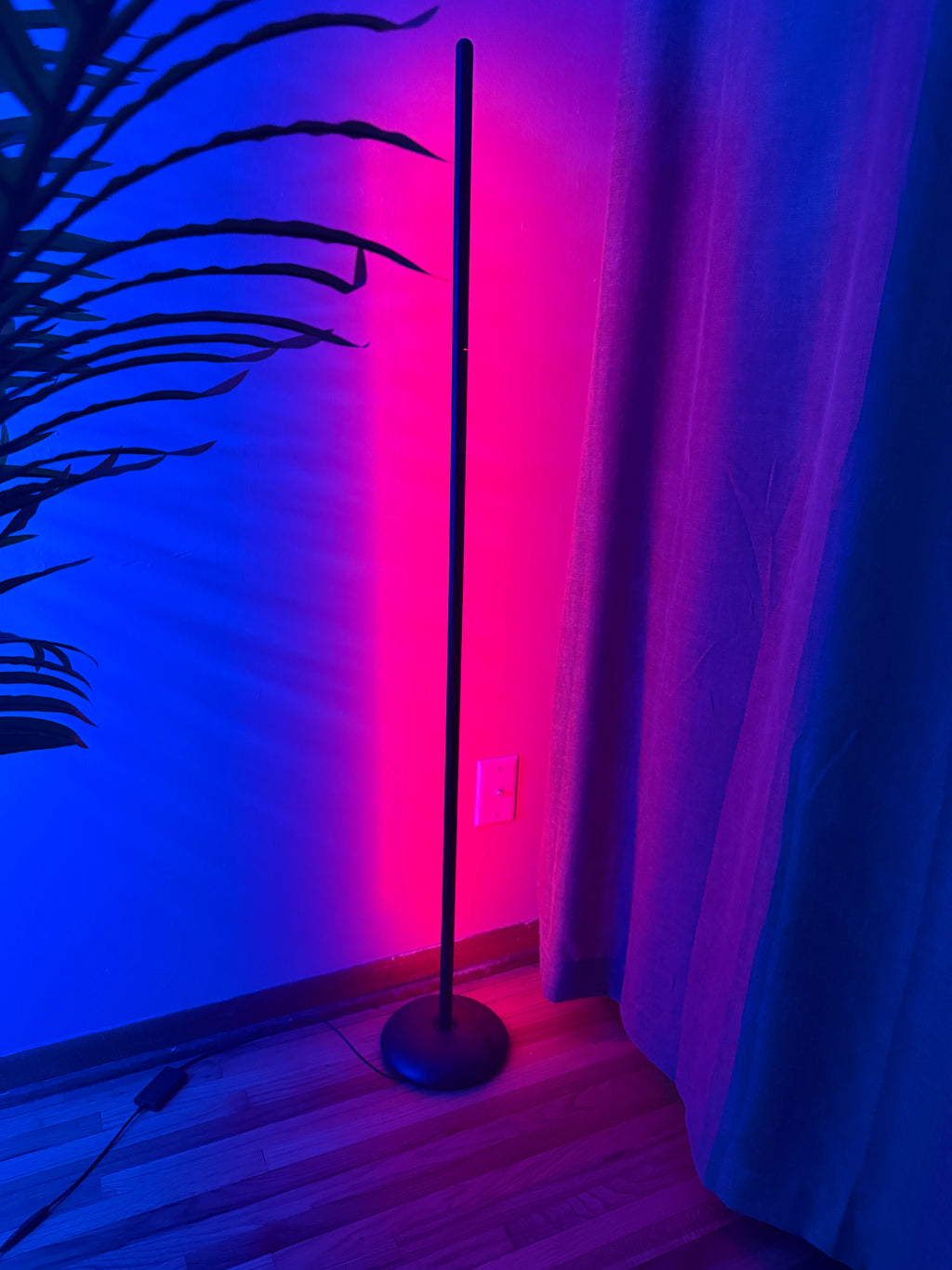 RGB LED Corner Floor Lamp with App Control, Music Sync, 16M Colors