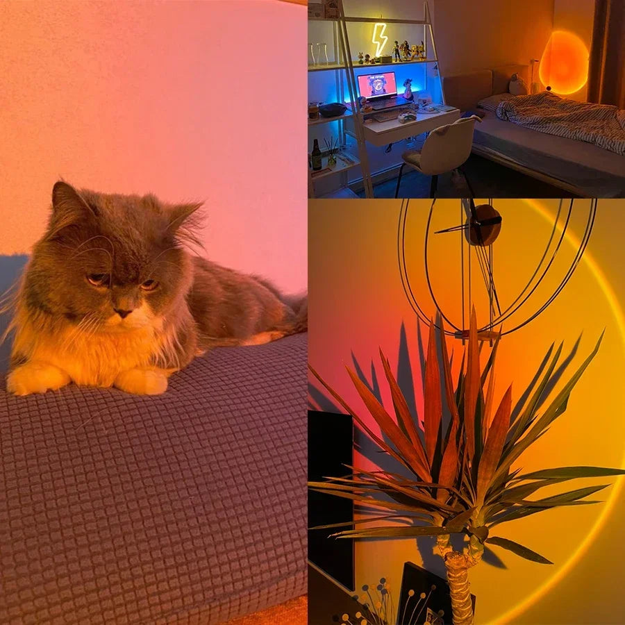 Sunset Projection Lamp - USB LED Mood Light for Bedroom & Living Room