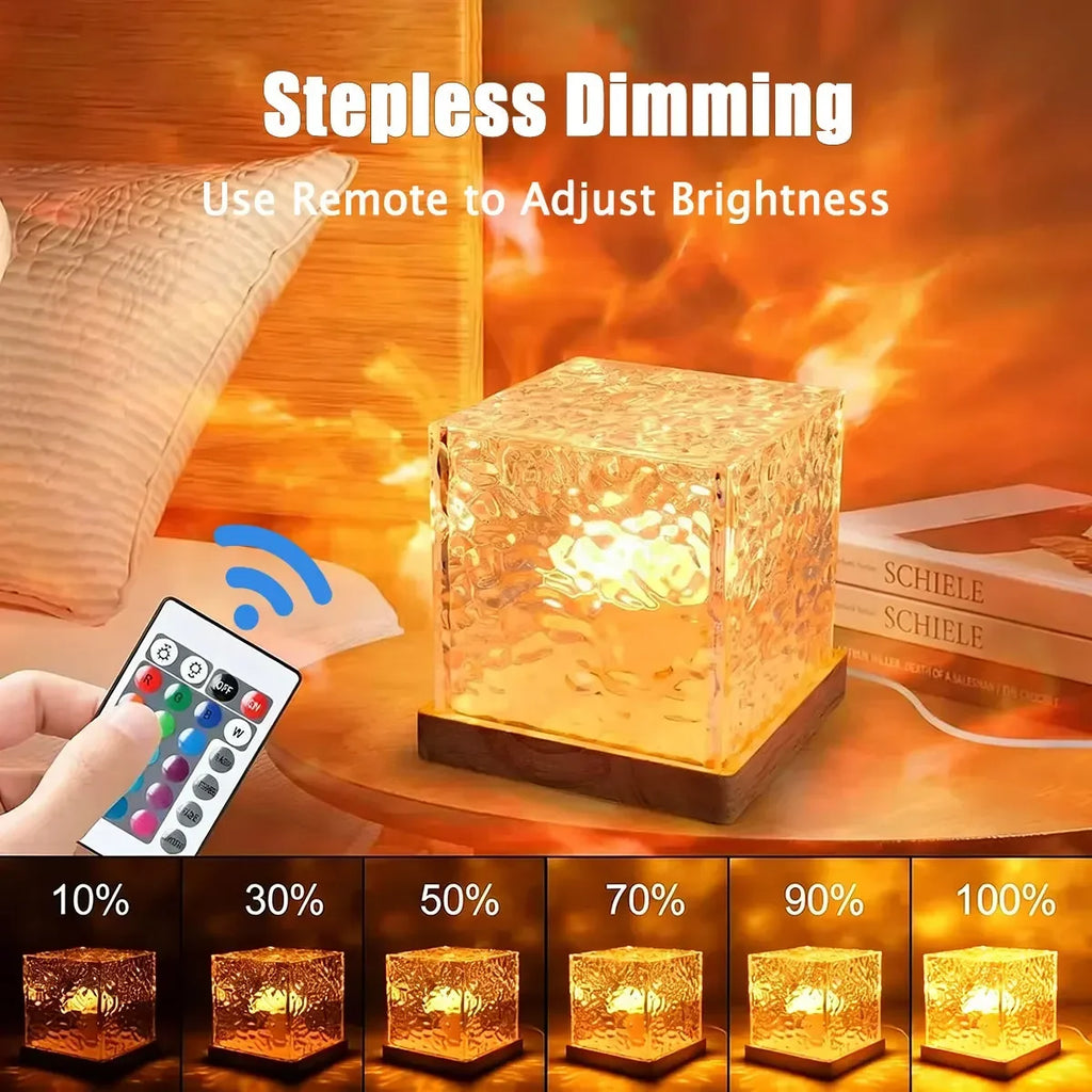 16Colors Ocean Wave Aurora Projector Light Touch LED Night Light Remote Dimmable Auto Rotating USB-C Powered Gift