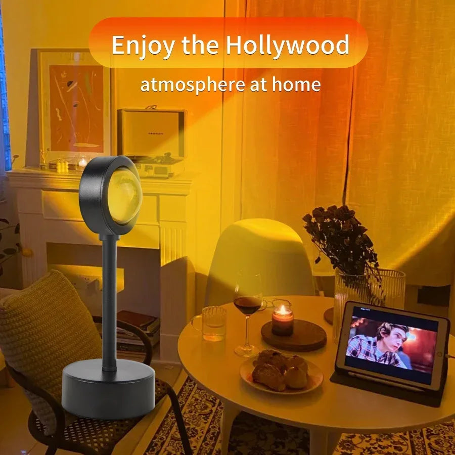 Sunset Projection Lamp - USB LED Mood Light for Bedroom & Living Room