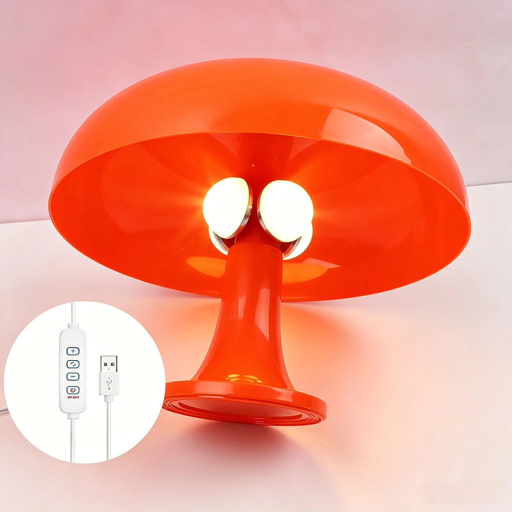 Ambient LED Mushroom Desk Lamp with 3 Color Dimming with USB for Bedrooms Desks & Living Rooms
