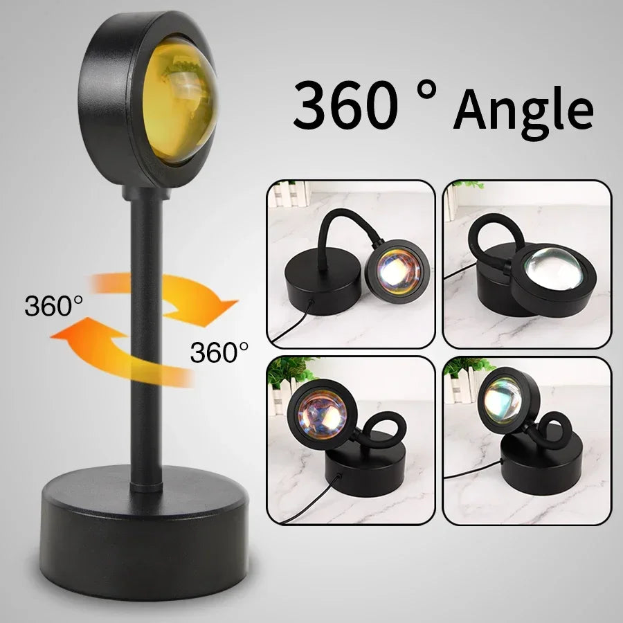 Sunset Projection Lamp - USB LED Mood Light for Bedroom & Living Room