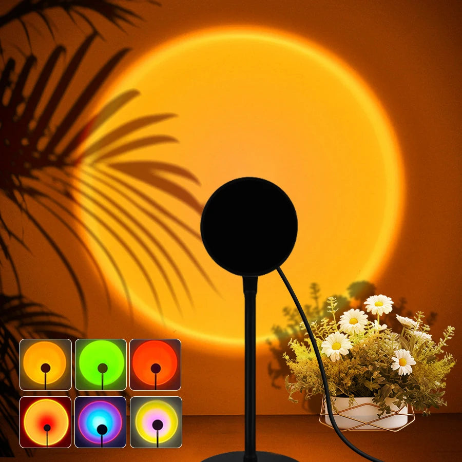 Sunset Projection Lamp - USB LED Mood Light for Bedroom & Living Room