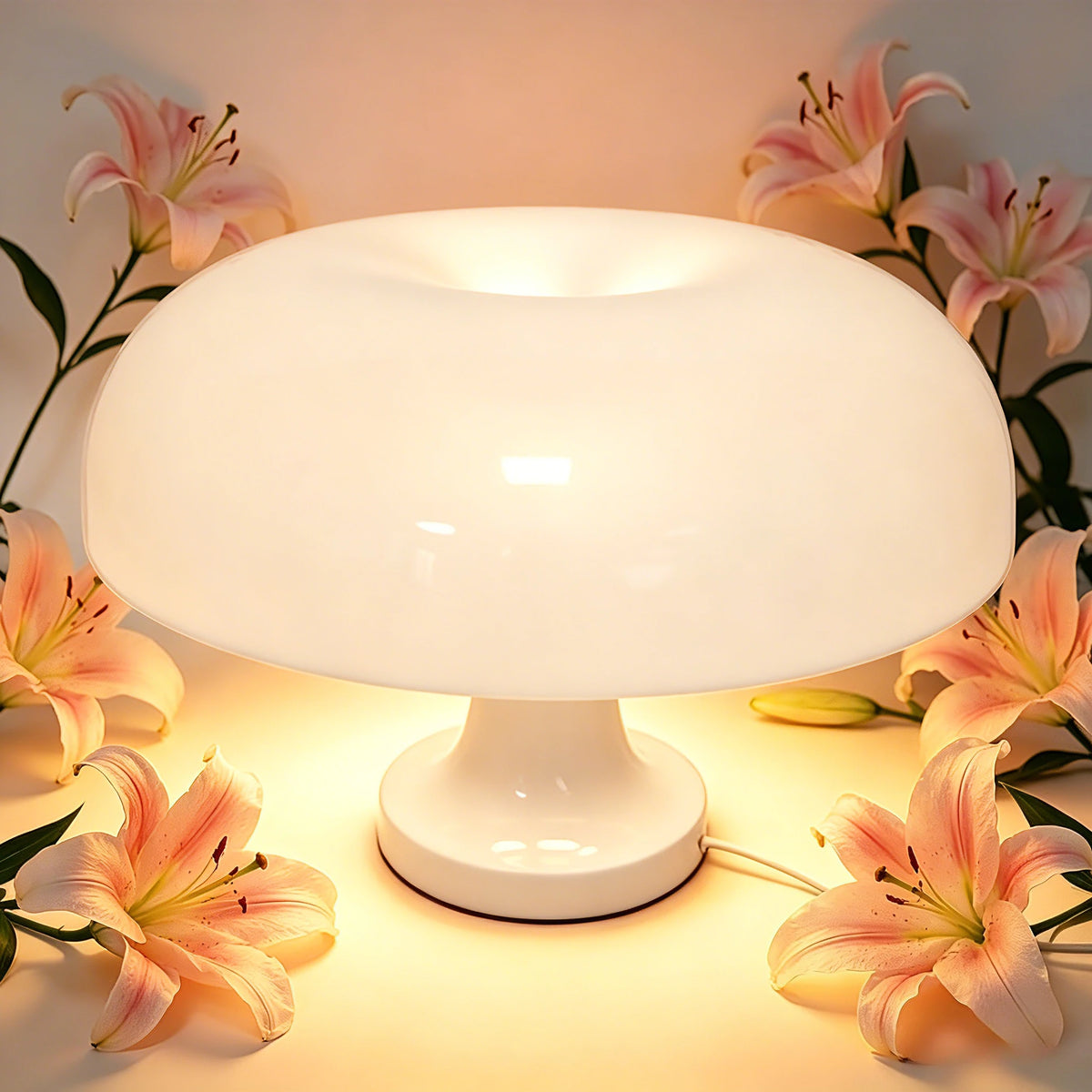 Ambient LED Mushroom Desk Lamp with 3 Color Dimming with USB for Bedrooms Desks & Living Rooms