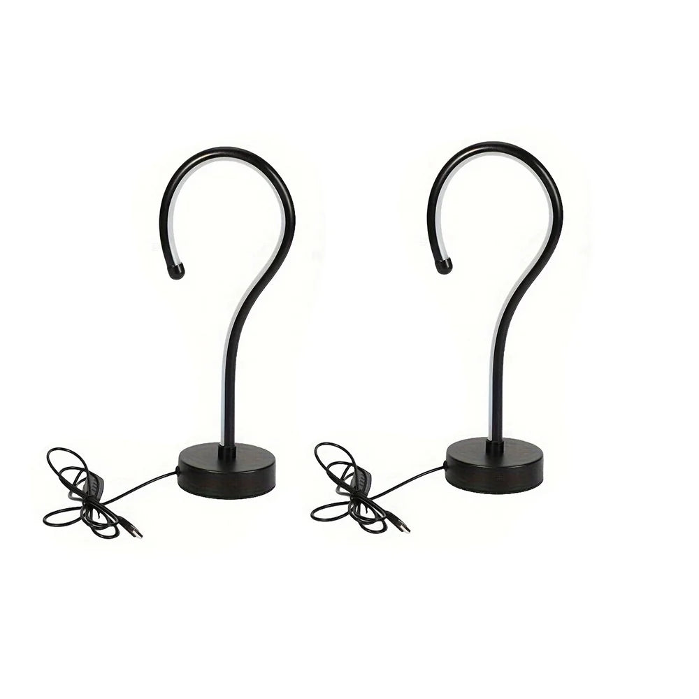 2PC Creative Question Mark Shape Table Lamp, USB Three-Color Dimming Desktop Decoration Table Lamp