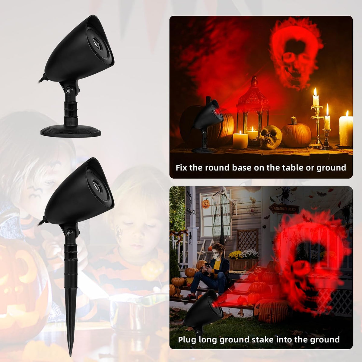 Red Skull Halloween Projector LED Light