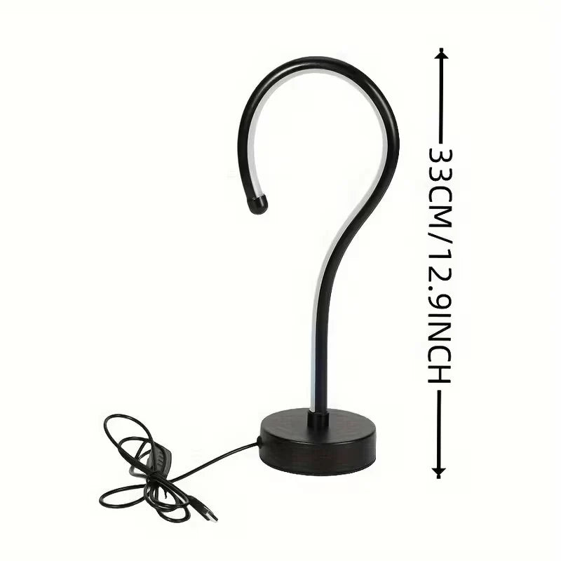 2PC Creative Question Mark Shape Table Lamp, USB Three-Color Dimming Desktop Decoration Table Lamp
