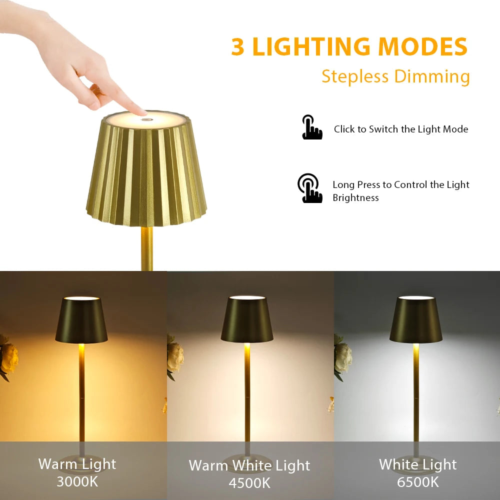 LED Touch Sensor Table Lamp 3 Color Desktop Night Light Bedside Creative Ambient Light Bar Outdoor Decoration Room Outdoor Decor